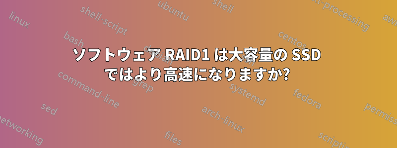 ソフトウェア RAID1 は大容量の SSD ではより高速になりますか?