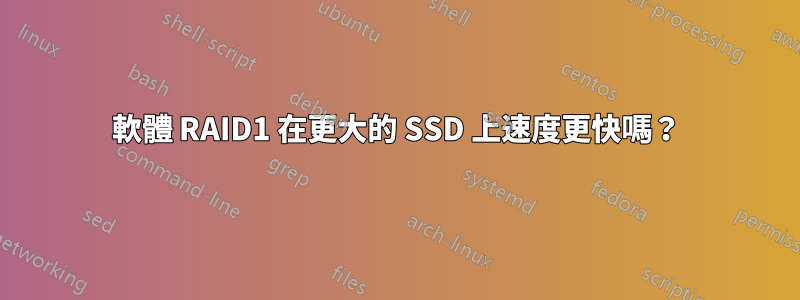 軟體 RAID1 在更大的 SSD 上速度更快嗎？