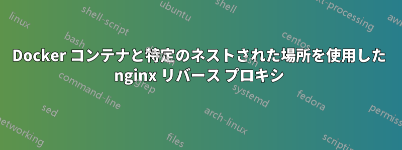 Docker コンテナと特定のネストされた場所を使用した nginx リバース プロキシ