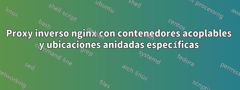 Proxy inverso nginx con contenedores acoplables y ubicaciones anidadas específicas