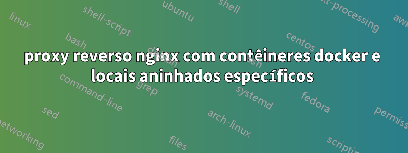 proxy reverso nginx com contêineres docker e locais aninhados específicos