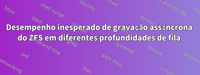 Desempenho inesperado de gravação assíncrona do ZFS em diferentes profundidades de fila