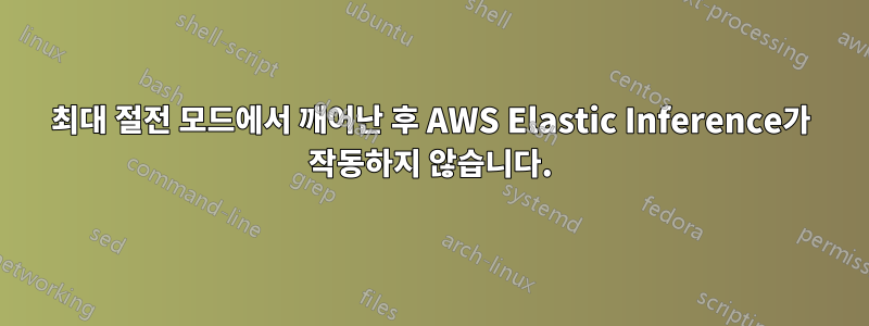 최대 절전 모드에서 깨어난 후 AWS Elastic Inference가 작동하지 않습니다.