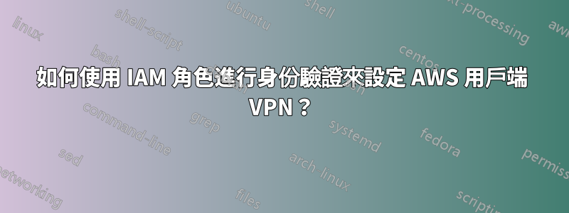 如何使用 IAM 角色進行身份驗證來設定 AWS 用戶端 VPN？