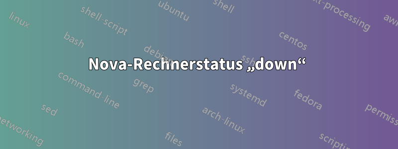 Nova-Rechnerstatus „down“