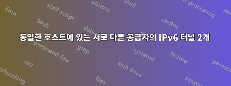 동일한 호스트에 있는 서로 다른 공급자의 IPv6 터널 2개