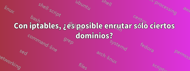 Con iptables, ¿es posible enrutar sólo ciertos dominios?