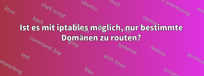 Ist es mit iptables möglich, nur bestimmte Domänen zu routen?