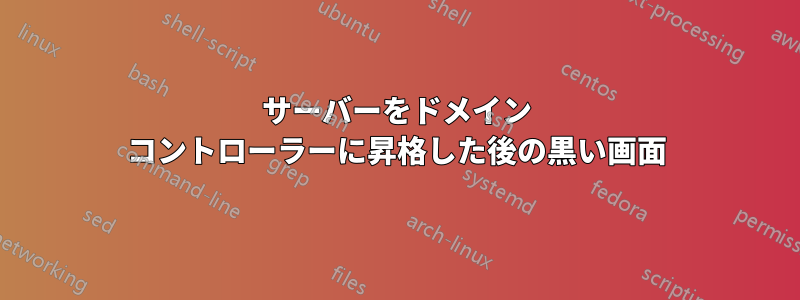 サーバーをドメイン コントローラーに昇格した後の黒い画面