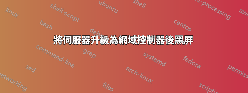 將伺服器升級為網域控制器後黑屏