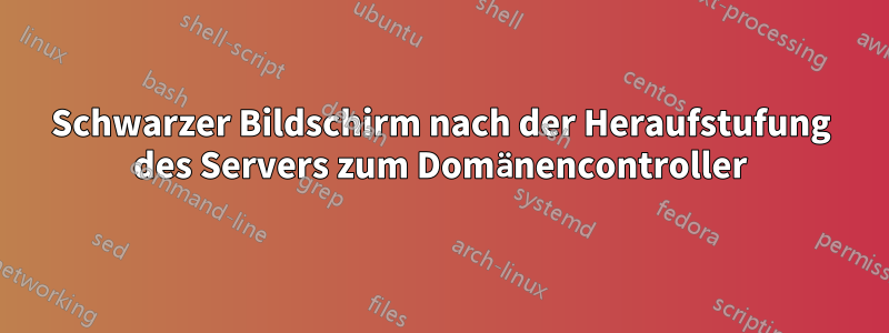Schwarzer Bildschirm nach der Heraufstufung des Servers zum Domänencontroller