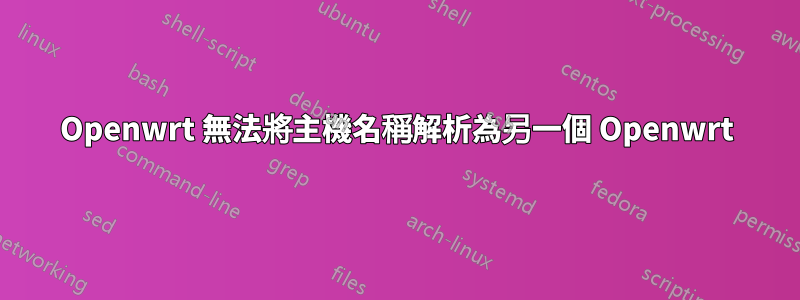 Openwrt 無法將主機名稱解析為另一個 Openwrt
