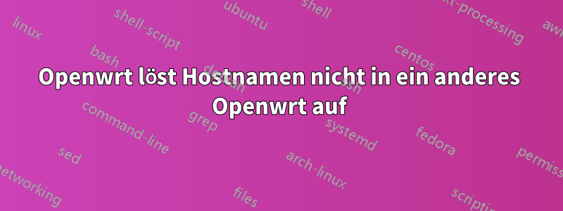 Openwrt löst Hostnamen nicht in ein anderes Openwrt auf