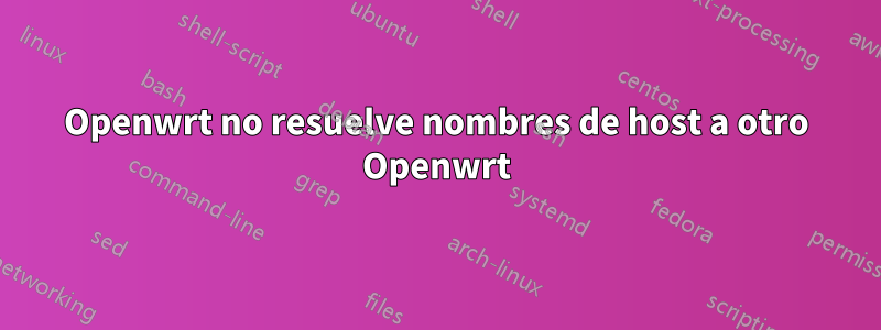 Openwrt no resuelve nombres de host a otro Openwrt