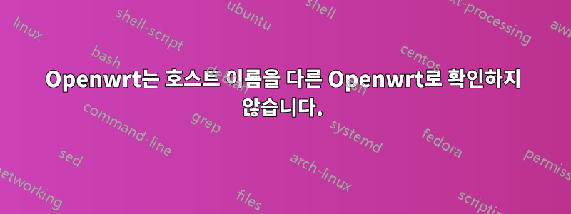 Openwrt는 호스트 이름을 다른 Openwrt로 확인하지 않습니다.
