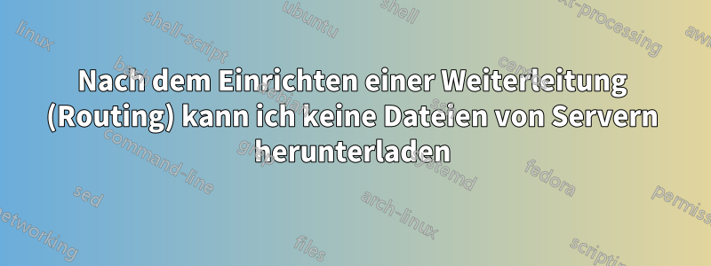 Nach dem Einrichten einer Weiterleitung (Routing) kann ich keine Dateien von Servern herunterladen