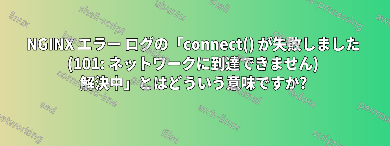 NGINX エラー ログの「connect() が失敗しました (101: ネットワークに到達できません) 解決中」とはどういう意味ですか?