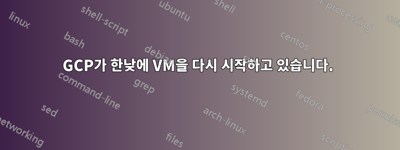GCP가 한낮에 VM을 다시 시작하고 있습니다.