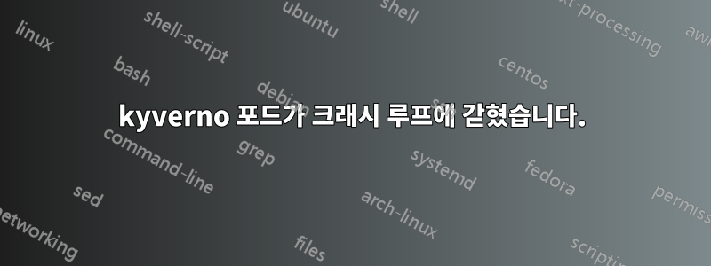 kyverno 포드가 크래시 루프에 갇혔습니다.
