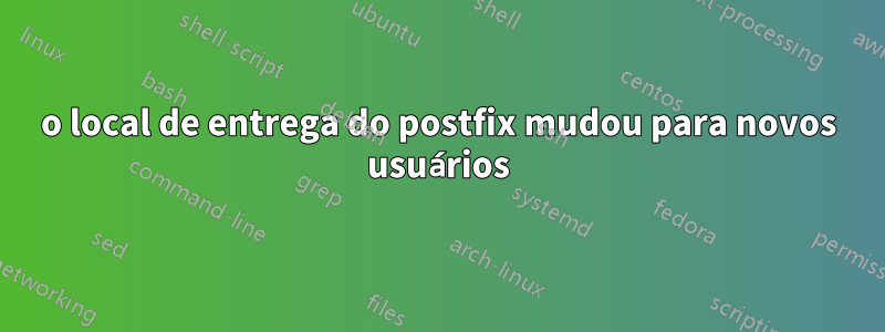 o local de entrega do postfix mudou para novos usuários
