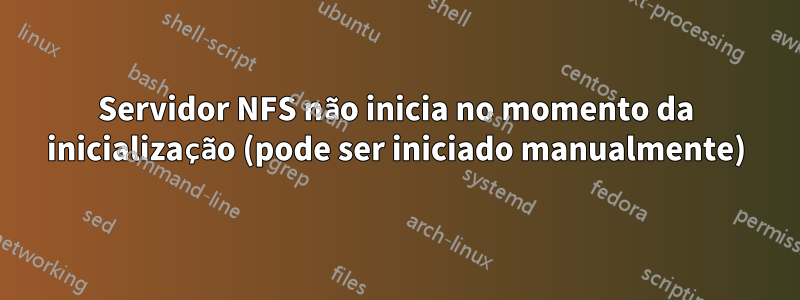 Servidor NFS não inicia no momento da inicialização (pode ser iniciado manualmente)