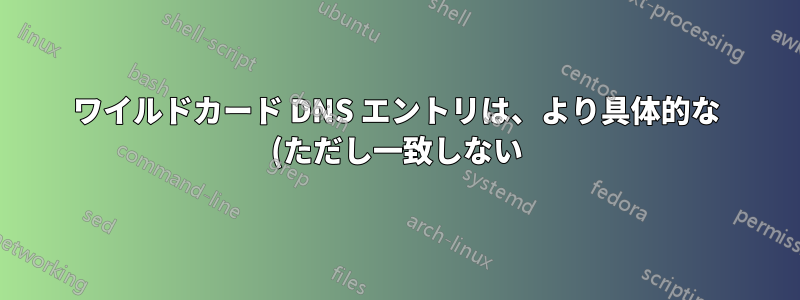 ワイルドカード DNS エントリは、より具体的な (ただし一致しない) DNS エントリによって破壊されます。