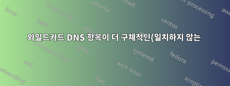 와일드카드 DNS 항목이 더 구체적인(일치하지 않는) DNS 항목으로 인해 손상되었습니다.