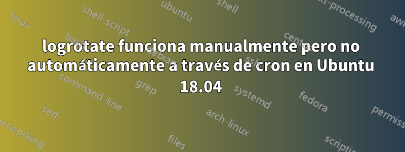 logrotate funciona manualmente pero no automáticamente a través de cron en Ubuntu 18.04
