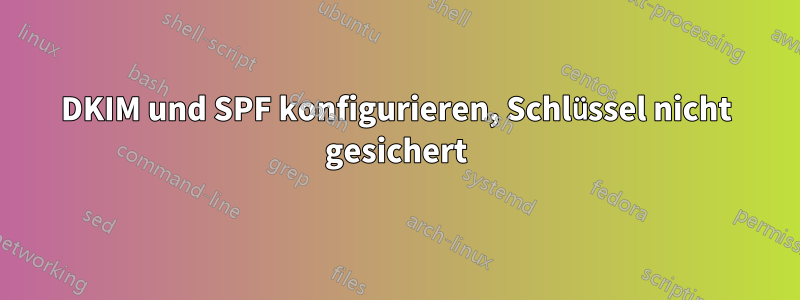 DKIM und SPF konfigurieren, Schlüssel nicht gesichert