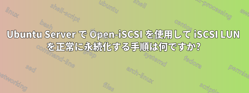 Ubuntu Server で Open-iSCSI を使用して iSCSI LUN を正常に永続化する手順は何ですか?