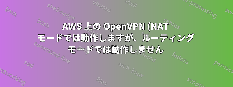 AWS 上の OpenVPN (NAT モードでは動作しますが、ルーティング モードでは動作しません)