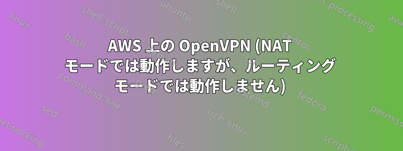 AWS 上の OpenVPN (NAT モードでは動作しますが、ルーティング モードでは動作しません)