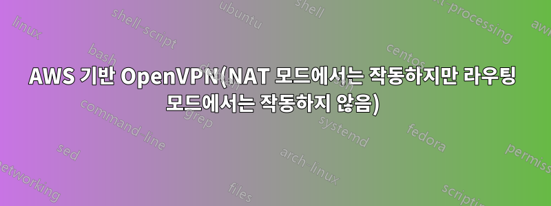 AWS 기반 OpenVPN(NAT 모드에서는 작동하지만 라우팅 모드에서는 작동하지 않음)