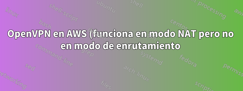 OpenVPN en AWS (funciona en modo NAT pero no en modo de enrutamiento)