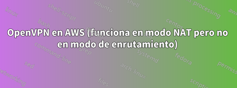 OpenVPN en AWS (funciona en modo NAT pero no en modo de enrutamiento)