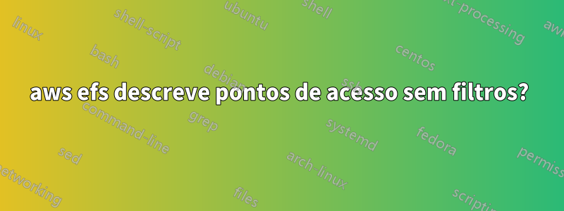 aws efs descreve pontos de acesso sem filtros?