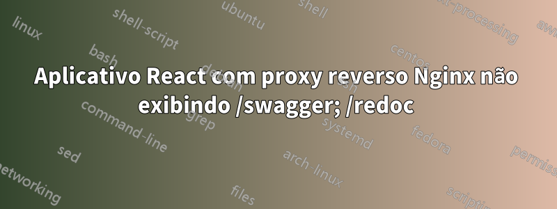Aplicativo React com proxy reverso Nginx não exibindo /swagger; /redoc