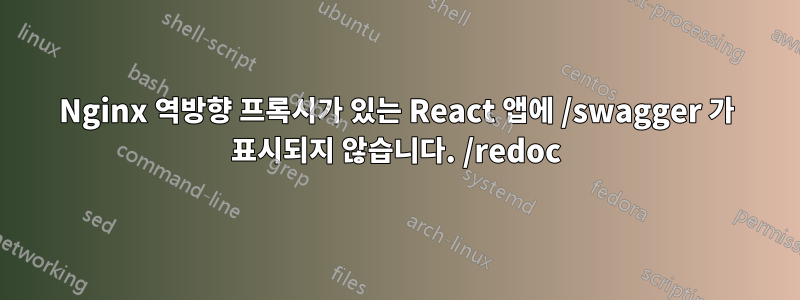 Nginx 역방향 프록시가 있는 React 앱에 /swagger 가 표시되지 않습니다. /redoc