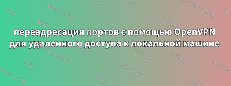 переадресация портов с помощью OpenVPN для удаленного доступа к локальной машине