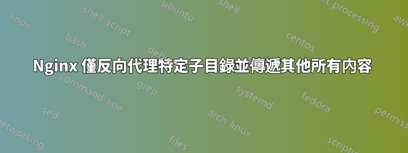 Nginx 僅反向代理特定子目錄並傳遞其他所有內容