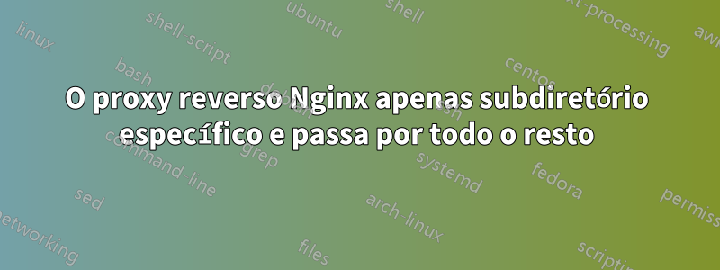 O proxy reverso Nginx apenas subdiretório específico e passa por todo o resto