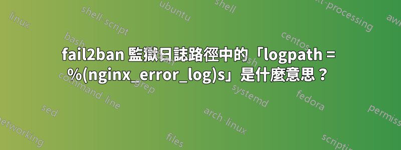 fail2ban 監獄日誌路徑中的「logpath = %(nginx_error_log)s」是什麼意思？