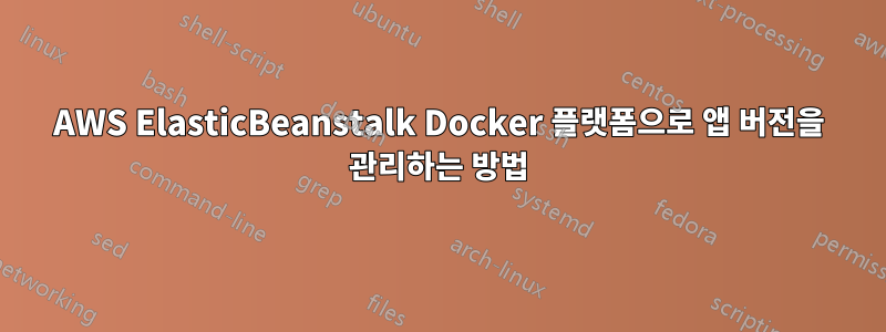 AWS ElasticBeanstalk Docker 플랫폼으로 앱 버전을 관리하는 방법