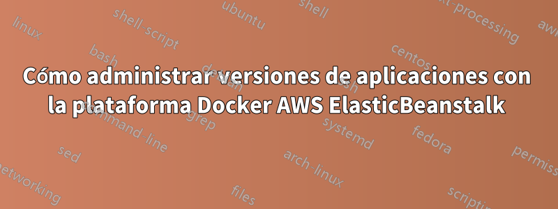 Cómo administrar versiones de aplicaciones con la plataforma Docker AWS ElasticBeanstalk