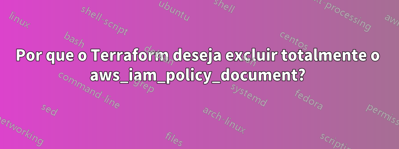 Por que o Terraform deseja excluir totalmente o aws_iam_policy_document?