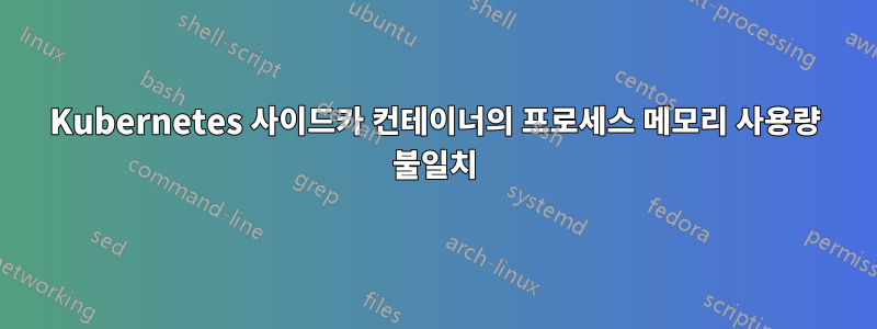 Kubernetes 사이드카 컨테이너의 프로세스 메모리 사용량 불일치