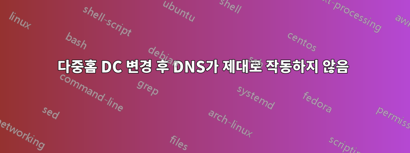 다중홈 DC 변경 후 DNS가 제대로 작동하지 않음