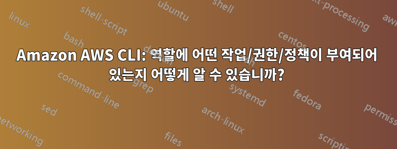 Amazon AWS CLI: 역할에 어떤 작업/권한/정책이 부여되어 있는지 어떻게 알 수 있습니까?