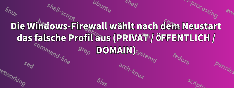 Die Windows-Firewall wählt nach dem Neustart das falsche Profil aus (PRIVAT / ÖFFENTLICH / DOMAIN)