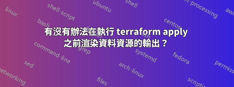 有沒有辦法在執行 terraform apply 之前渲染資料資源的輸出？